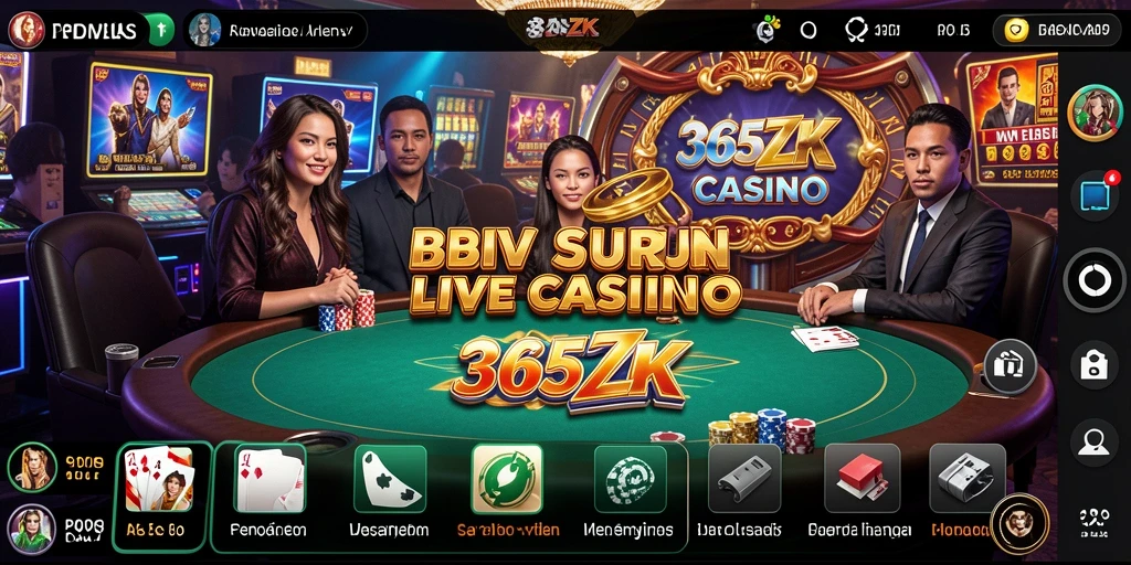 Tampilan gameplay Live Casino yang seru dan interaktif di 365ZK.