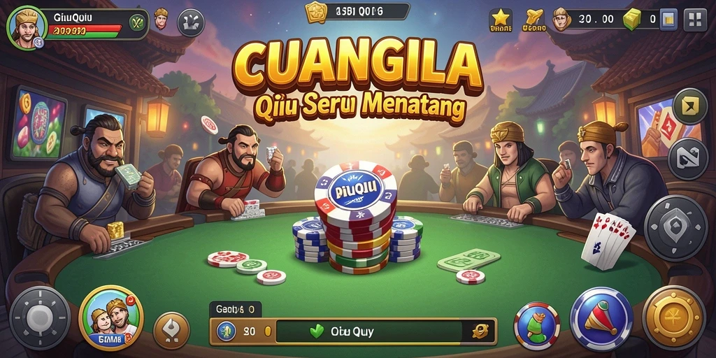 Tampilan gameplay seru dalam CUANGILA yang menampilkan kartu QiuQiu.