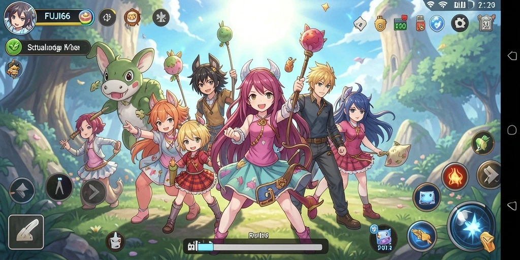 Tampilan gameplay FUJI66 yang penuh warna dan seru.