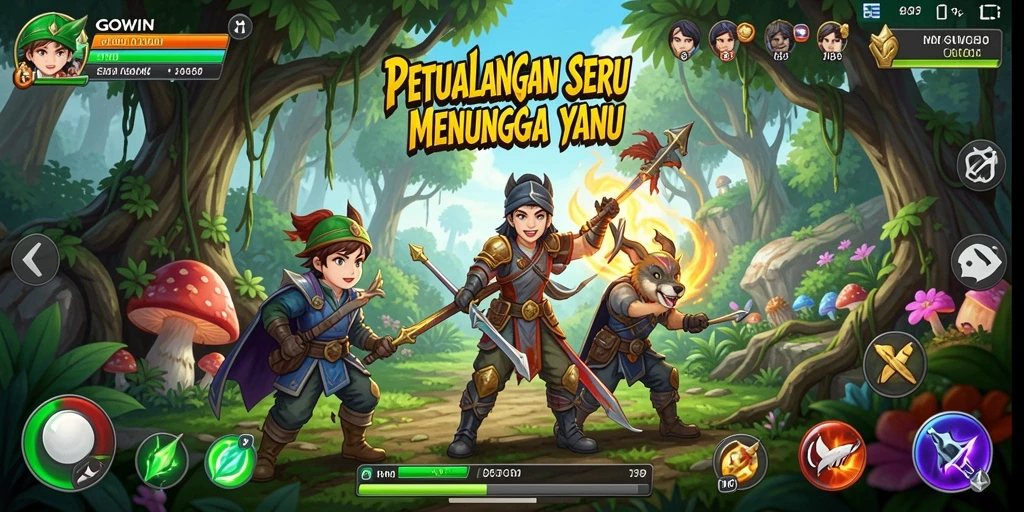 Screenshot GOWIN menampilkan gameplay petualangan yang seru dan menegangkan.