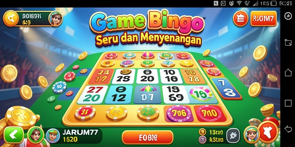 Screenshot JARUM77 menampilkan momen seru saat bermain Bingo.