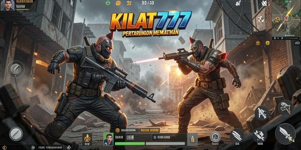 Tampilan aksi seru di KILAT777 dalam mode Battle Royale.