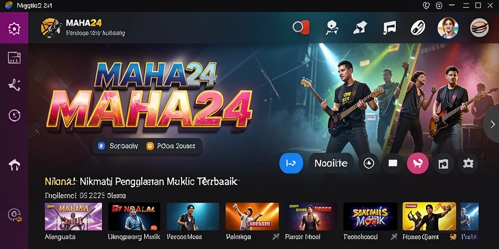 Tampilan gameplay MAHA24 saat bermain musik dan bernyanyi.