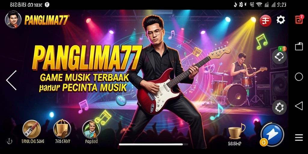 Gameplay seru PANGLIMA77 dengan berbagai pilihan lagu.