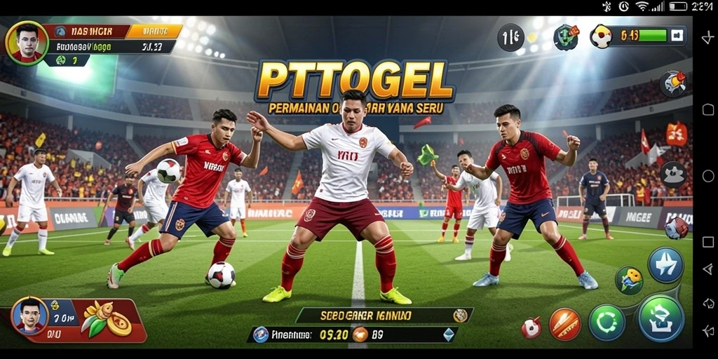 Tangkapan layar PTTOGEL menunjukkan aksi seru dalam permainan olahraga.
