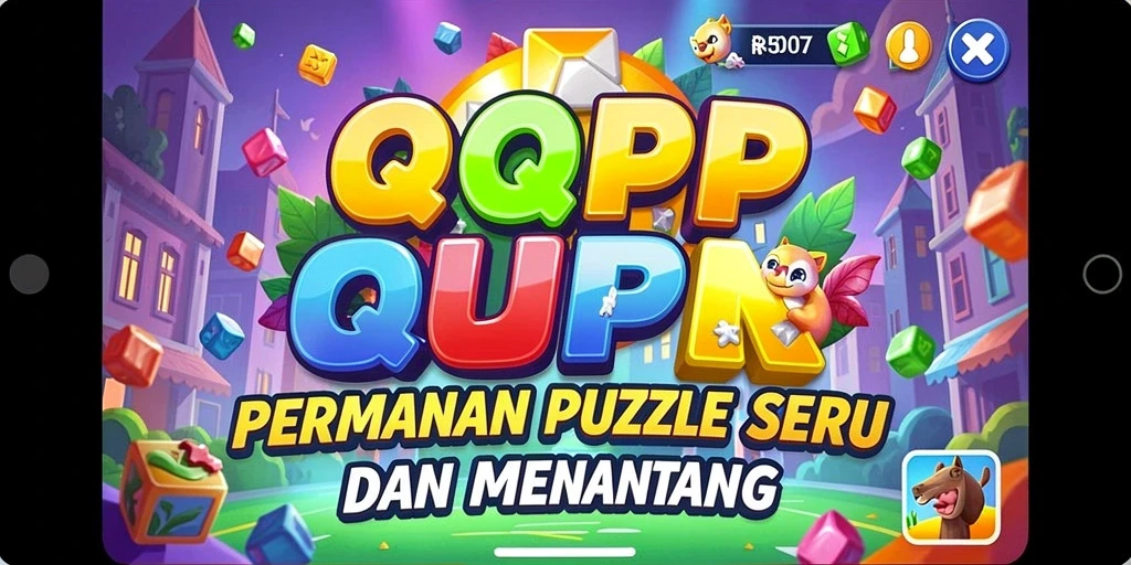 Tangkapan layar utama menunjukkan gameplay puzzle yang seru dan menantang.