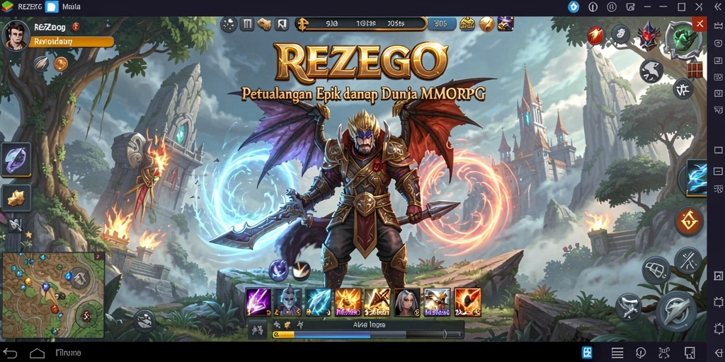 Tampilan gameplay seru dalam dunia épik REZEGO.