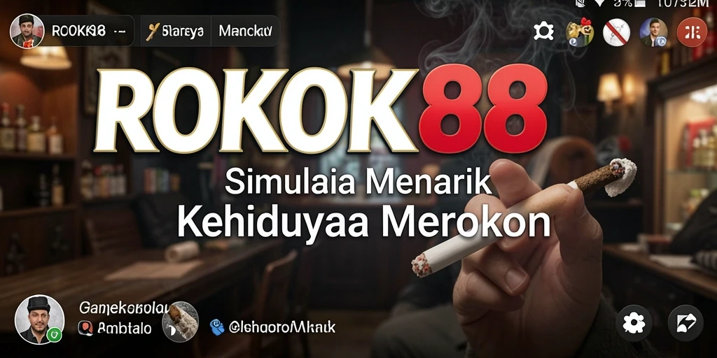 Screenshot ROKOK88 menggambarkan pengalaman gameplay yang interaktif dalam simulasi merokok.