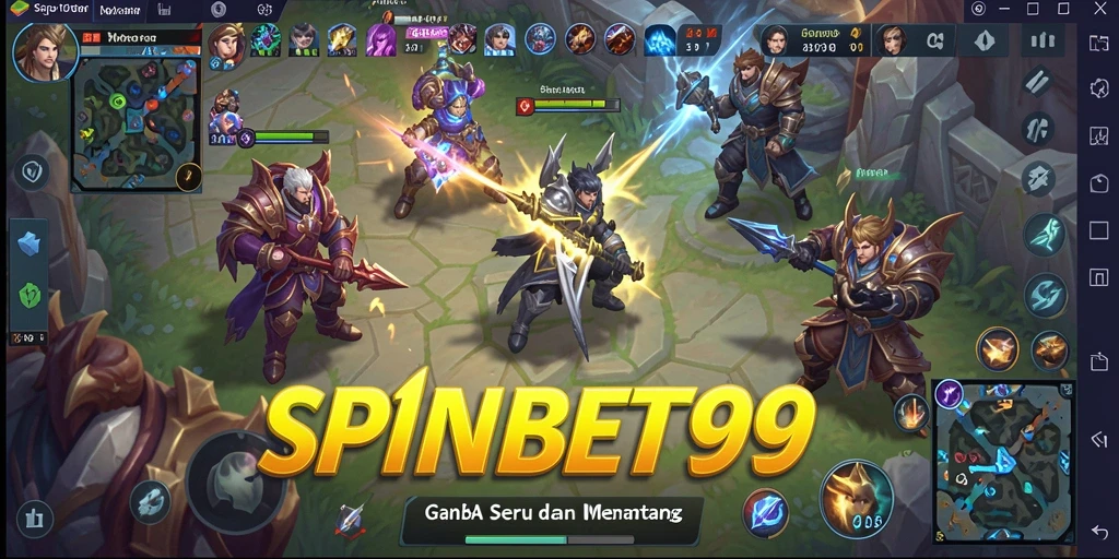 Tangkapan layar gameplay SPINBET99 yang menunjukkan aksi seru di arena MOBA.