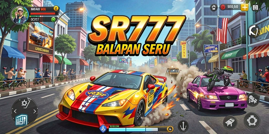 Gameplay mendebarkan dalam balapan jalanan SR777.