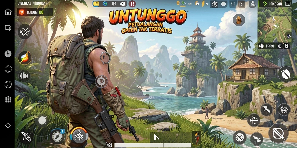 Tampilan gameplay UNTUNGGO yang mengasyikkan dalam dunia Open World.