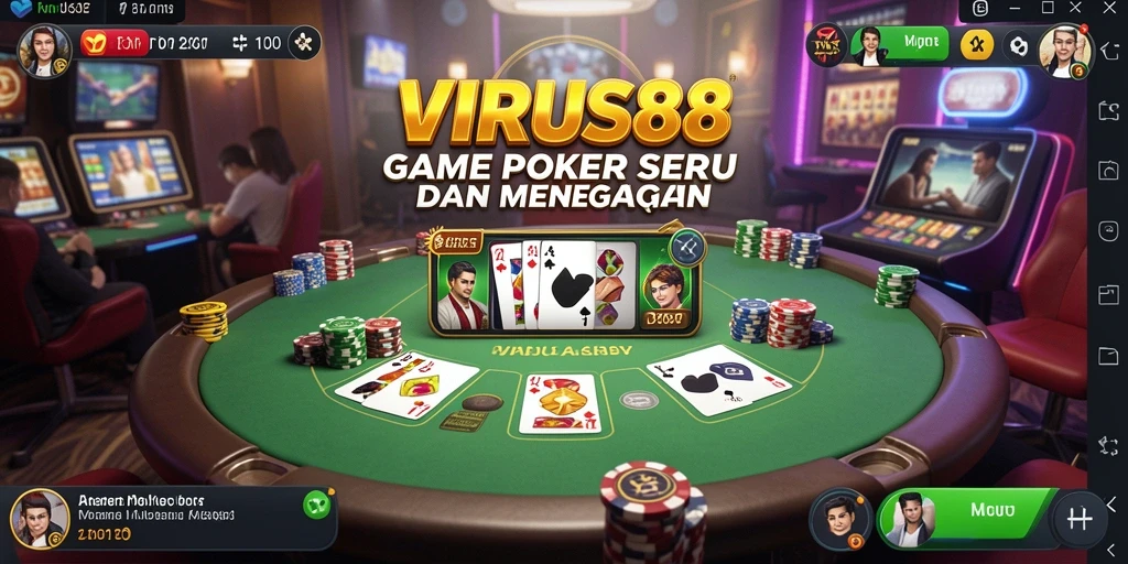 Tangkapan layar menampilkan pertarungan intens di pertandingan Poker.