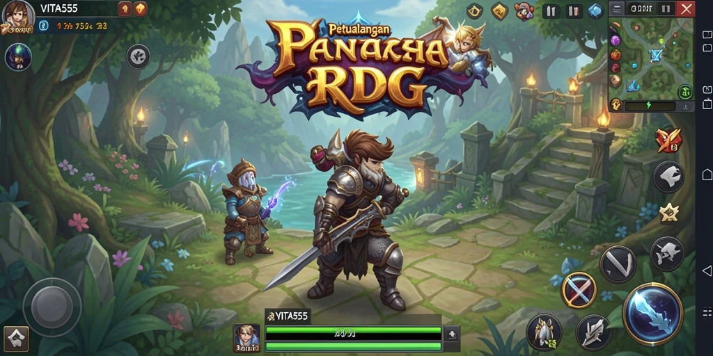 Tampilan gameplay seru di VITA555 saat beraksi melawan monster.